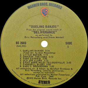 Eric Weissberg And Steve Mandell : Dueling Banjos From The Original Motion Picture Soundtrack Deliverance And Additional Music (LP, Album, Comp)