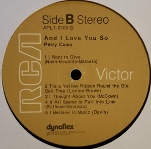 Perry Como : And I Love You So (LP, Album, RE)