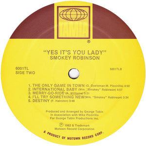 Smokey Robinson : Yes It's You Lady (LP, Album)