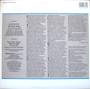 Hubert Laws, Quincy Jones, Chick Corea : Blanchard: New Earth Sonata / Telemann: Suite In A Minor (Overture/Air A L'Italien/Rejouissance) (LP, Album)