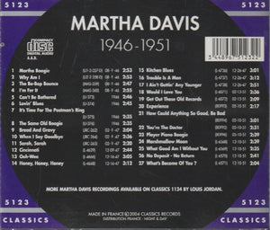 Martha Davis (2) : The Chronological Martha Davis 1946-1951 (CD, Comp)