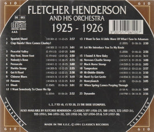 Fletcher Henderson And His Orchestra : 1925-1926 (CD, Comp)