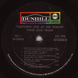 Three Dog Night : Captured Live At The Forum (LP, Album)