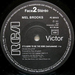 Mel Brooks : It's Good To Be The King Rap (12", Maxi)