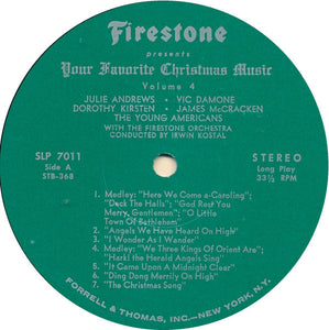 Irwin Kostal And The Firestone Orchestra Starring Julie Andrews • Vic Damone ••• Dorothy Kirsten • James McCracken, The Young Americans : Firestone Presents Your Favorite Christmas Music Volume 4 (LP, Album)