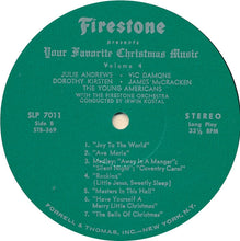 Load image into Gallery viewer, Irwin Kostal And The Firestone Orchestra Starring Julie Andrews • Vic Damone ••• Dorothy Kirsten • James McCracken, The Young Americans : Firestone Presents Your Favorite Christmas Music Volume 4 (LP, Album)

