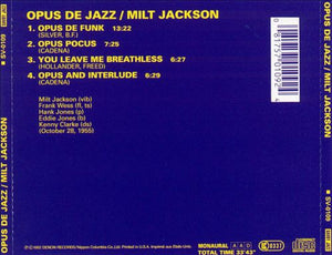 Milt Jackson : Opus De Jazz (CD, Album, Mono, RE, RM)