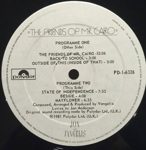 Jon And Vangelis* : The Friends Of Mr Cairo (LP, Album)