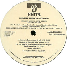 Laden Sie das Bild in den Galerie-Viewer, Andrew Lloyd Webber And Tim Rice : Evita: Premiere American Recording (2xLP, Album, Glo)
