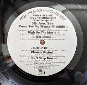 Nino Tempo & 5th Ave. Sax : Come See Me 'Round Midnight (LP, Album, Promo)