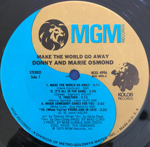 Donny & Marie Osmond : Make The World Go Away (LP, Album, Ter)