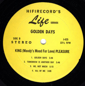 King Pleasure : Golden Days (LP, Album, RE)