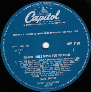 Frank Sinatra : Sinatra Sings Music For Pleasure (LP, Comp, Mono)