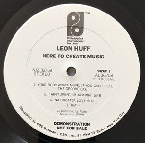 Leon Huff : Here To Create Music (LP, Album, Promo)