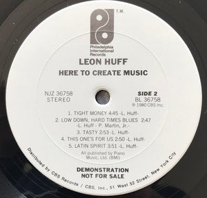 Leon Huff : Here To Create Music (LP, Album, Promo)