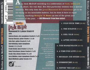 Brother Jack McDuff : Bringin' It Home (CD, Album, Promo)