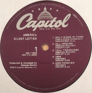 America (2) : Silent Letter (LP, Album, Win)