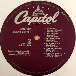America (2) : Silent Letter (LP, Album, Win)