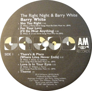 Barry White : The Right Night & Barry White (LP, Album)