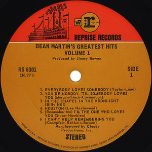 Dean Martin : Dean Martin's Greatest Hits! Vol. 1 (LP, Comp)
