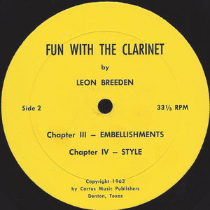 Leon Breeden : Fun With The Clarinet (An Audio-Visual Adventure In Jazz Music Education) (LP)