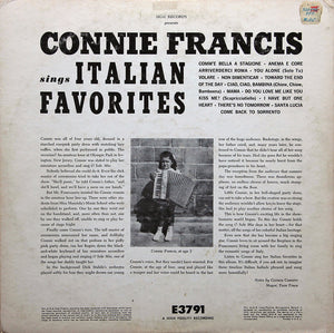 Connie Francis : Sings Italian Favorites (LP, Album, Mono)