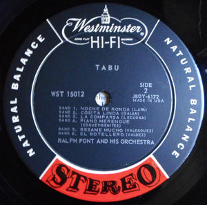 Ralph Font And His Orchestra : Tabu (LP, Album)
