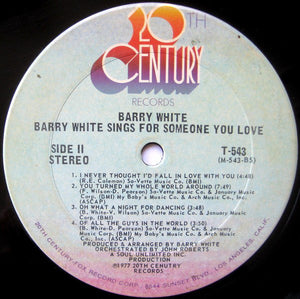 Barry White - Barry White Sings For Someone You Love - LP