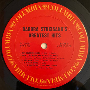 Barbra Streisand : Barbra Streisand's Greatest Hits (LP, Comp, Club, RE)