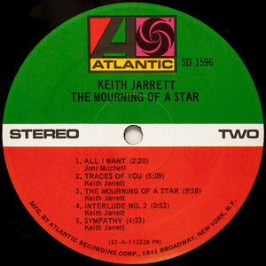 Keith Jarrett : The Mourning Of A Star (LP, Album, PR)