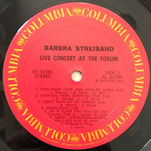 Barbra Streisand : Live Concert At The Forum (LP, Album, San)