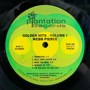 Webb Pierce : Golden Hits Volume 1 (LP, Comp, Ter)