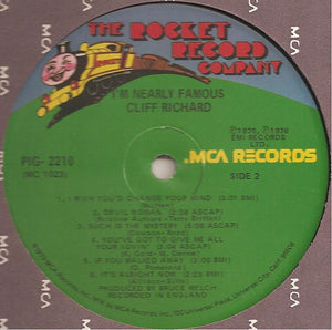 Cliff Richard : I'm Nearly Famous (LP, Album, Glo)