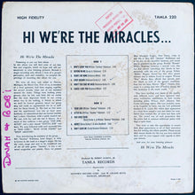 Load image into Gallery viewer, The Miracles : Hi We&#39;re The Miracles (LP, Album, Mono, Lam)
