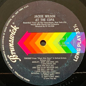 Jackie Wilson : Jackie Wilson At The Copa (LP, Album, Mono, RP, Glo)