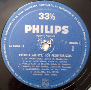 Los Fronterizos : Cordialmente, Los Fronterizos (LP, Album, Mono)