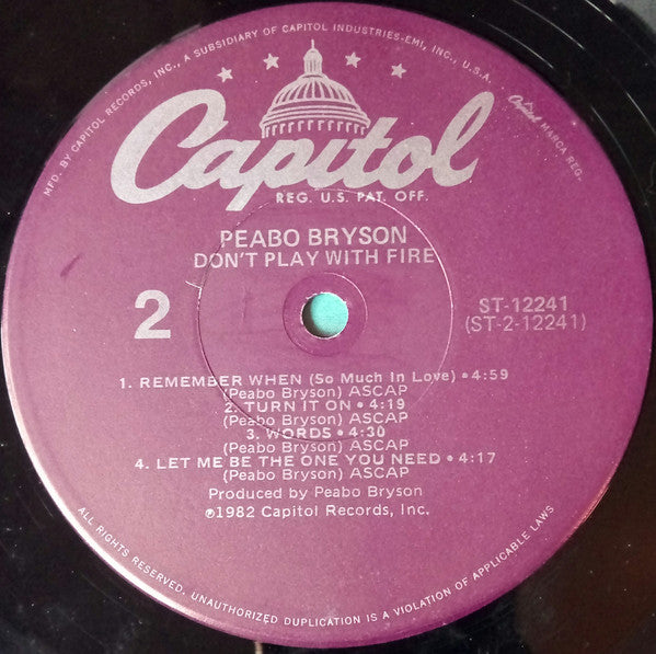 Peabo Bryson - Don't Play With Fire - LP