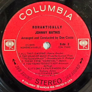 Johnny Mathis : Romantically (LP, Pti)