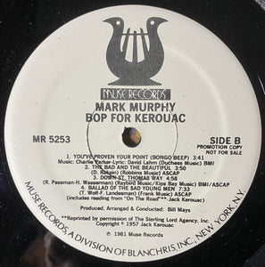 Mark Murphy : Bop For Kerouac (LP, Album, Promo)