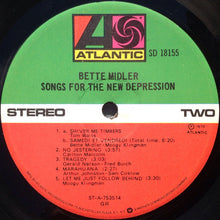 Load image into Gallery viewer, Bette Midler : Songs For The New Depression (LP, Album, GR )
