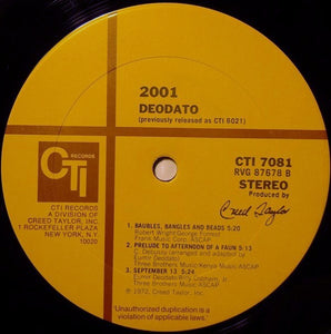 Deodato* : 2001 (LP, Album, RE, Emb)