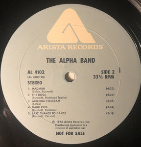 The Alpha Band : The Alpha Band (LP, Album, Promo)