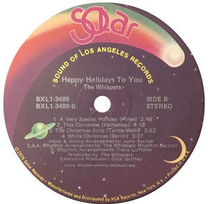 The Whispers : Happy Holidays To You (LP, Album, San)