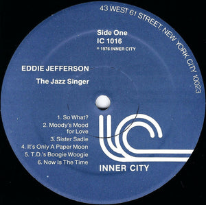 Eddie Jefferson : The Jazz Singer (Vocal Improvisations On Famous Jazz Solos) (LP, Blu)