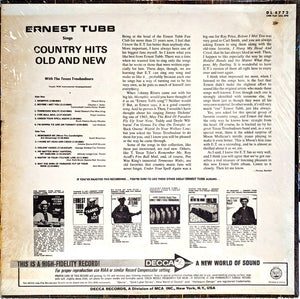 Ernest Tubb, The Texas Troubadours : Ernest Tubb Sings Country Hits Old & New With The Texas Troubadours (LP, Album, Mono, Promo)