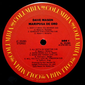 Dave Mason : Mariposa De Oro (LP, Album, Pit)