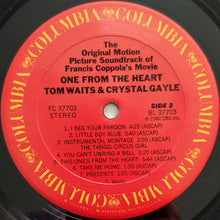 Charger l&#39;image dans la galerie, Tom Waits And Crystal Gayle : One From The Heart - The Original Motion Picture Soundtrack Of Francis Coppola&#39;s Movie (LP, Album, Car)
