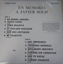 Laden Sie das Bild in den Galerie-Viewer, Mariachi México de Pepe Villa : En Memoria A Javier Solis (LP, Album)
