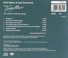 Laden Sie das Bild in den Galerie-Viewer, Chet Baker &amp; Paul Desmond : Together (The Complete Studio Recordings) (CD, Comp)
