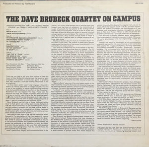 The Dave Brubeck Quartet : Brubeck On Campus (2xLP, Comp, RM, Gat)